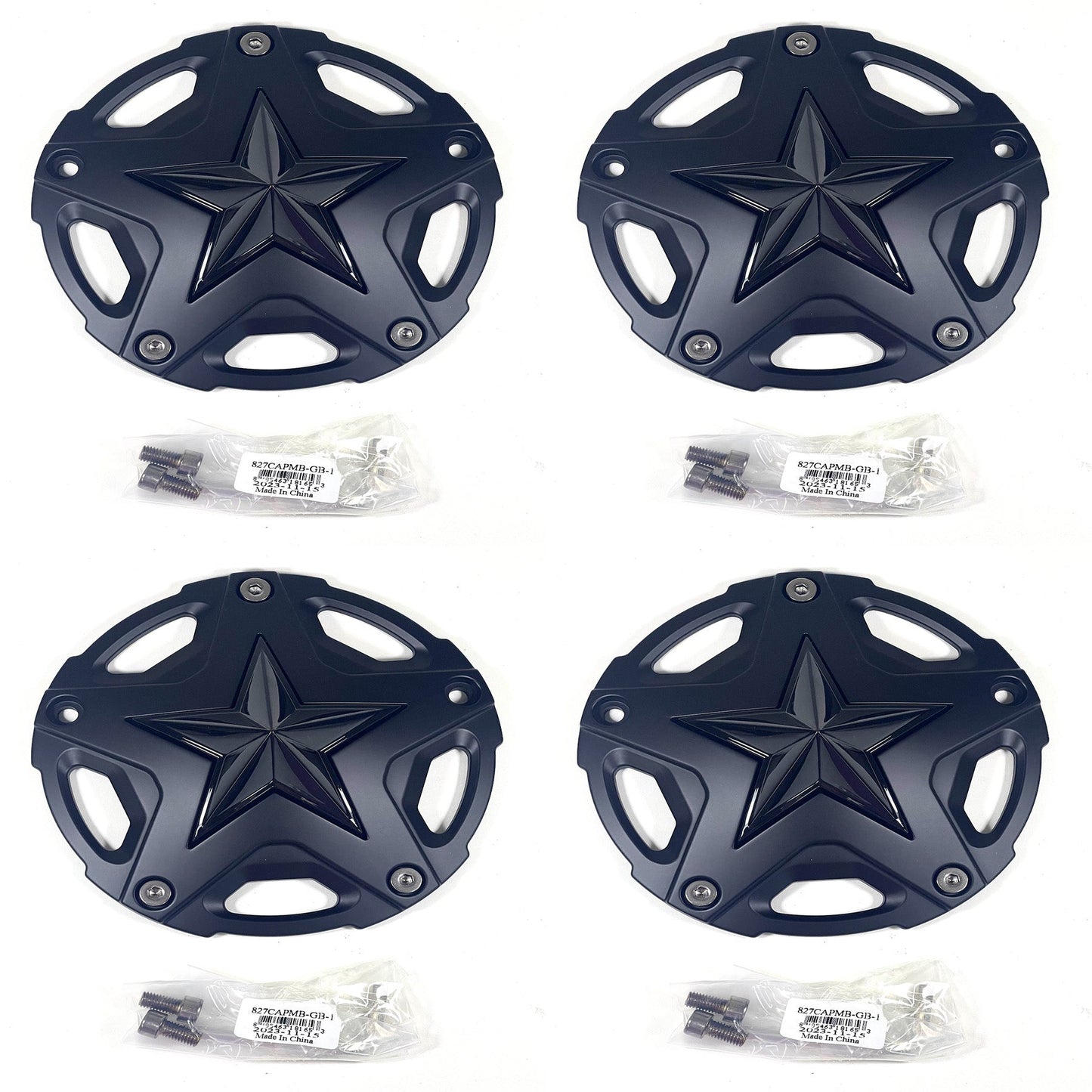 XD Series Black Wheel Center Cap XS827 Rockstar III RS3 XD827 RS3 827CAPMB-1 / T116L188 (4 CAPS)