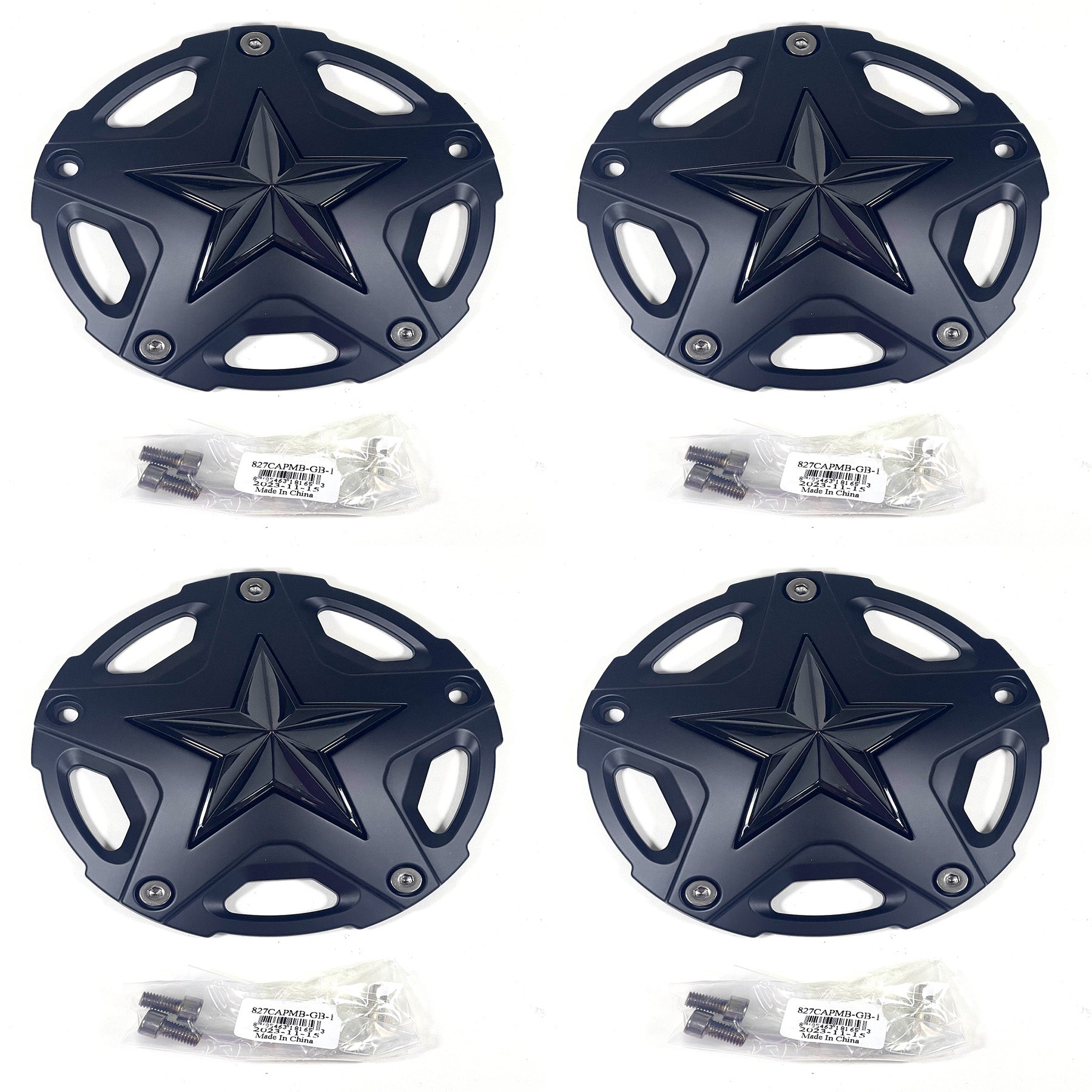 XD Series Black Wheel Center Cap XS827 Rockstar III RS3 XD827 RS3 827CAPMB-1 / T116L188 (4 CAPS)