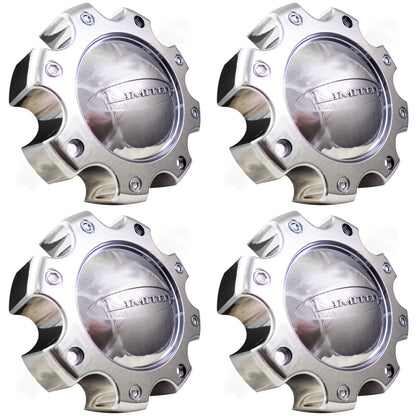 Limited Wheels Chrome Custom Wheel Center Caps # L-053-8H-CAP (4 CAPS)