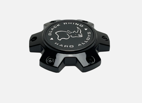 Black Rhino M-873 gloss black wheel center cap front view