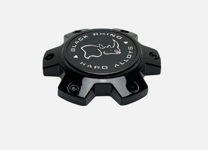 Black Rhino M-873 gloss black wheel center cap front view