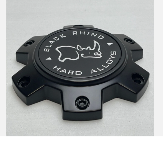 Black Rhino M-873 matte black wheel center cap angled view