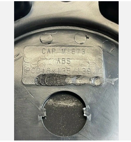 Back of Black Rhino M-873 matte black wheel center cap