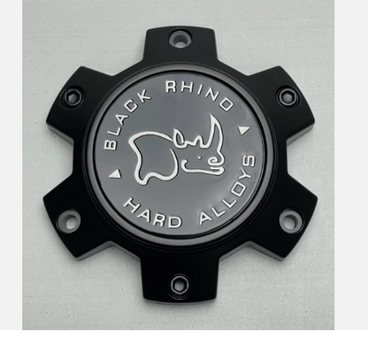 Black Rhino M-873 matte black wheel center cap angled view
