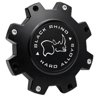 Black Rhino M-916 BK04 matte black wheel center cap front view
