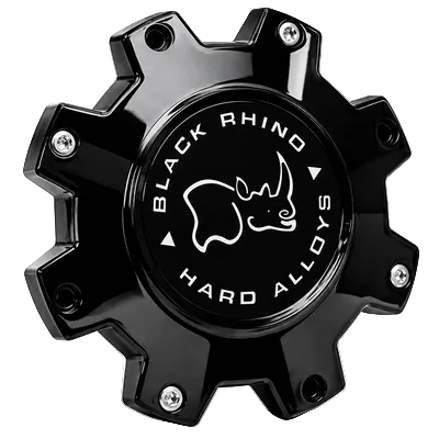 Black Rhino M-916 BK01 gloss black wheel center cap front view