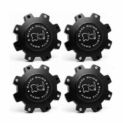 Set of four Black Rhino M-916 BK04 matte black wheel center caps