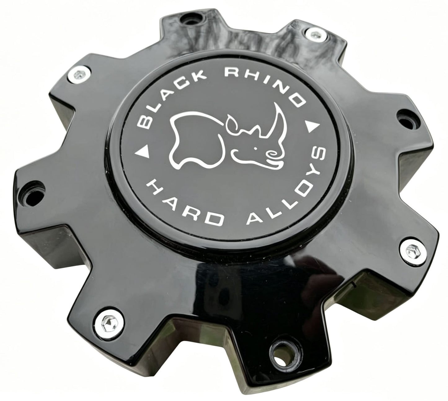 Black Rhino M-916 BK01 gloss black center cap angled view