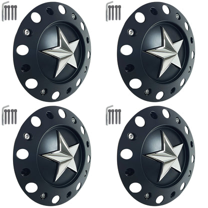 KMC XD 775 Rockstar Matte Black Wheel Center Hub Cap 8 3/8" OD 1001775B Short (4 CAPS)