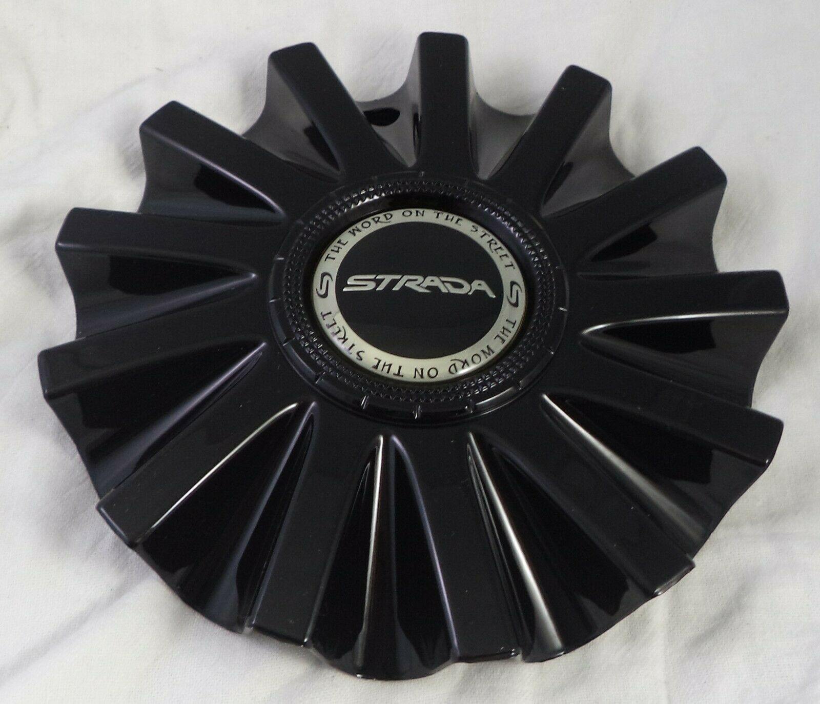 Strada Wheels Gloss Black Custom Wheel Center Cap Caps # 11812285F-4 (1 CAP)