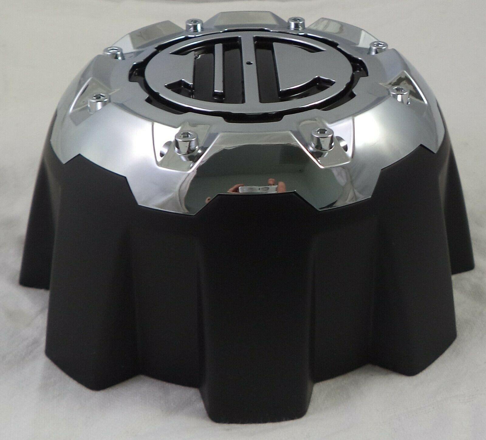 2 Crave Wheels Chrome / Black Custom Wheel Center Cap 8-LUG (4 CAPS) W/Screws
