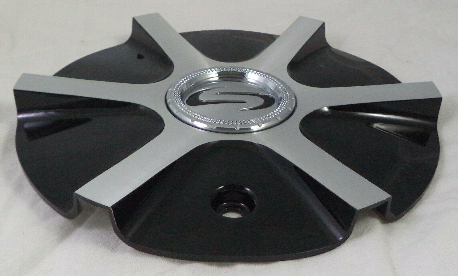 Strada Wheels Gloss Black / Silver Custom Wheel Center Cap Caps # S07 (1 CAP)