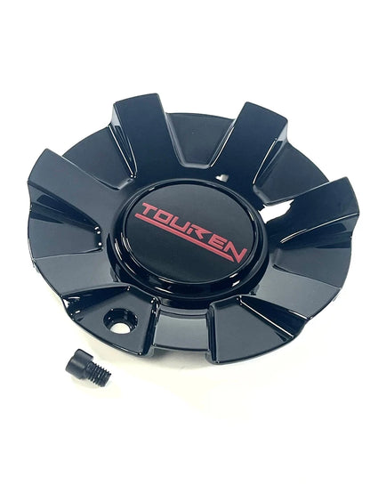 TOUREN 3260 16"/17" Gloss Black/Red Wheel Center Caps C1032601R (Set of 4)