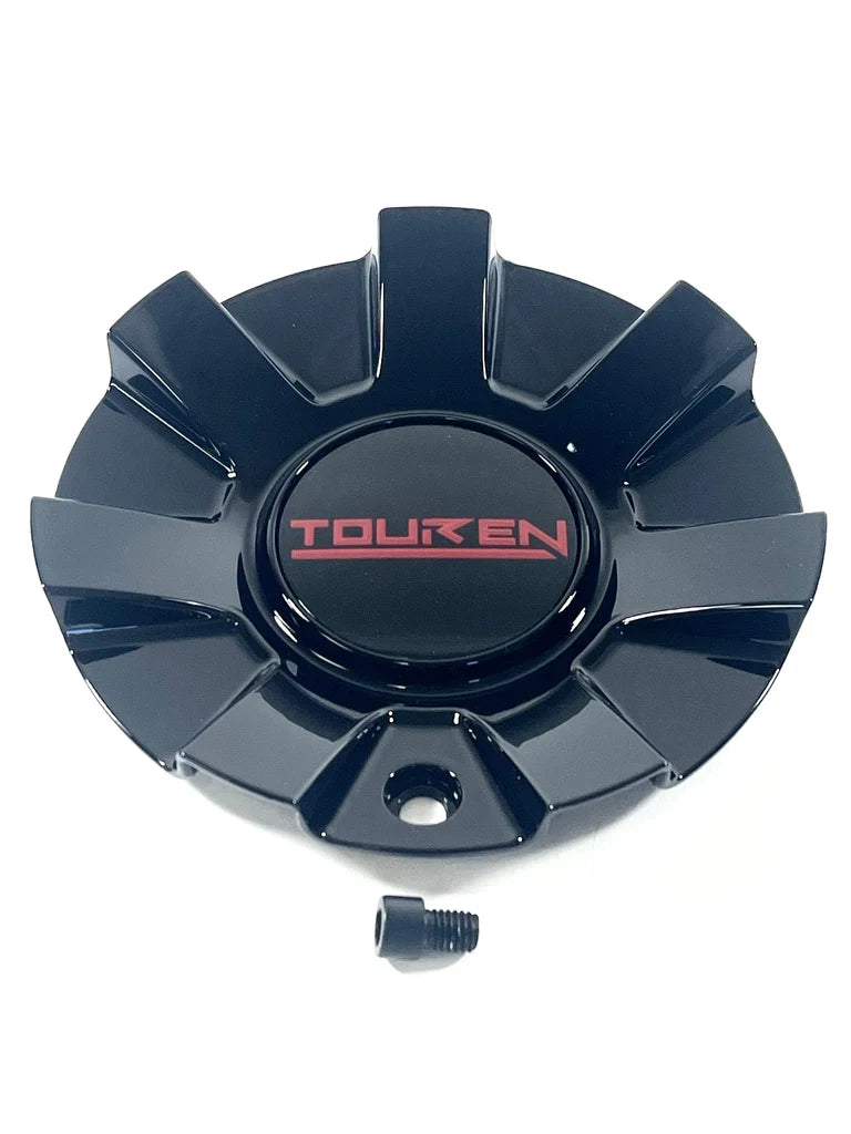 TOUREN 3260 16"/17" Gloss Black/Red Wheel Center Caps C1032601R (Set of 4)