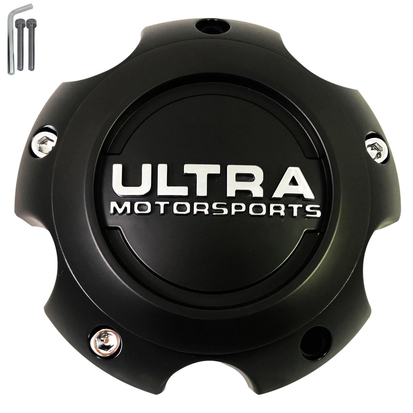 Ultra Motorsports Wheels Flat Black Wheel Center Cap # 89-9756 (1 CAP) NEW+BOLTS
