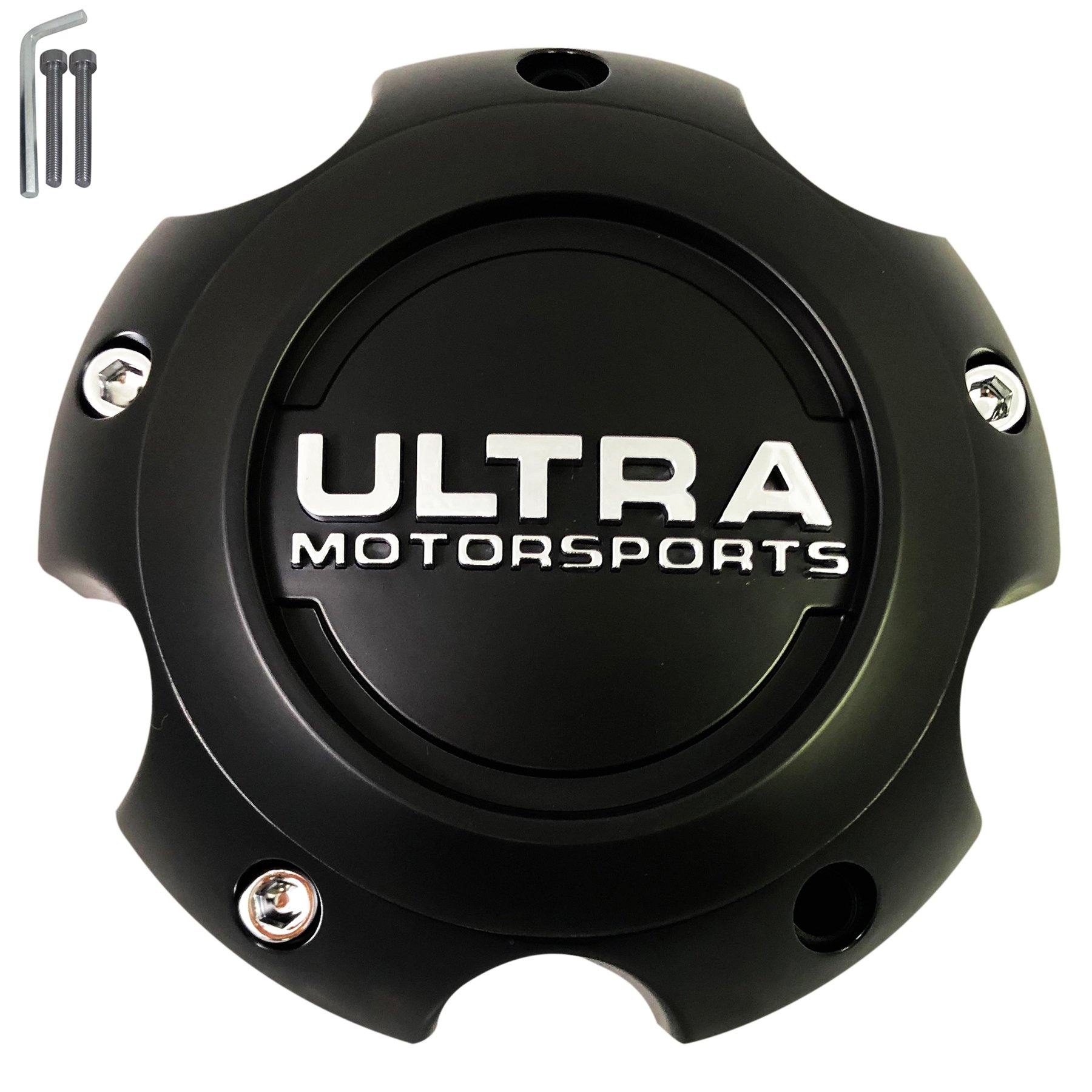 Ultra Motorsports Wheels Flat Black Wheel Center Cap # 89-9756 (1 CAP) NEW+BOLTS