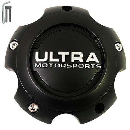 Ultra Motorsports Wheels Flat Black Wheel Center Cap # 89-9756 (1 CAP) NEW+BOLTS