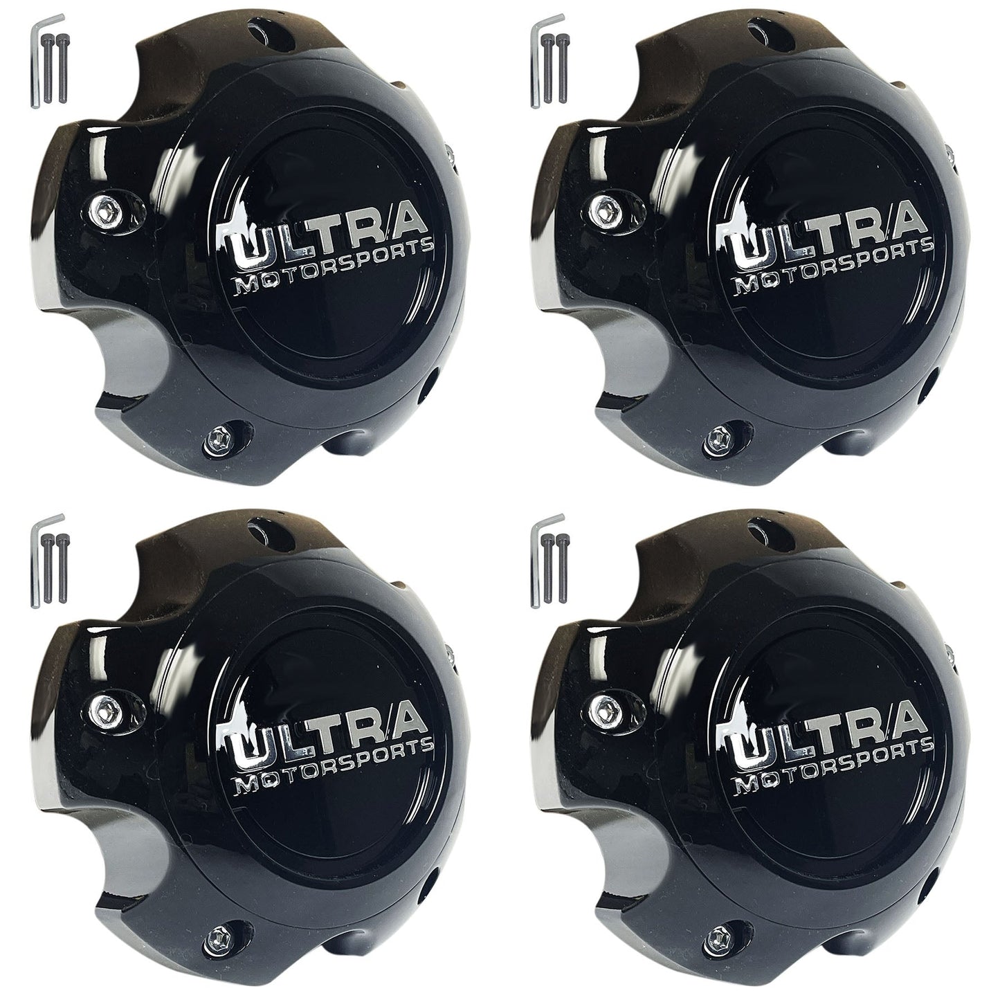 Ultra Motorsports Wheels Gloss Black Wheel Center Cap # 89-9756 (4 CAPS)