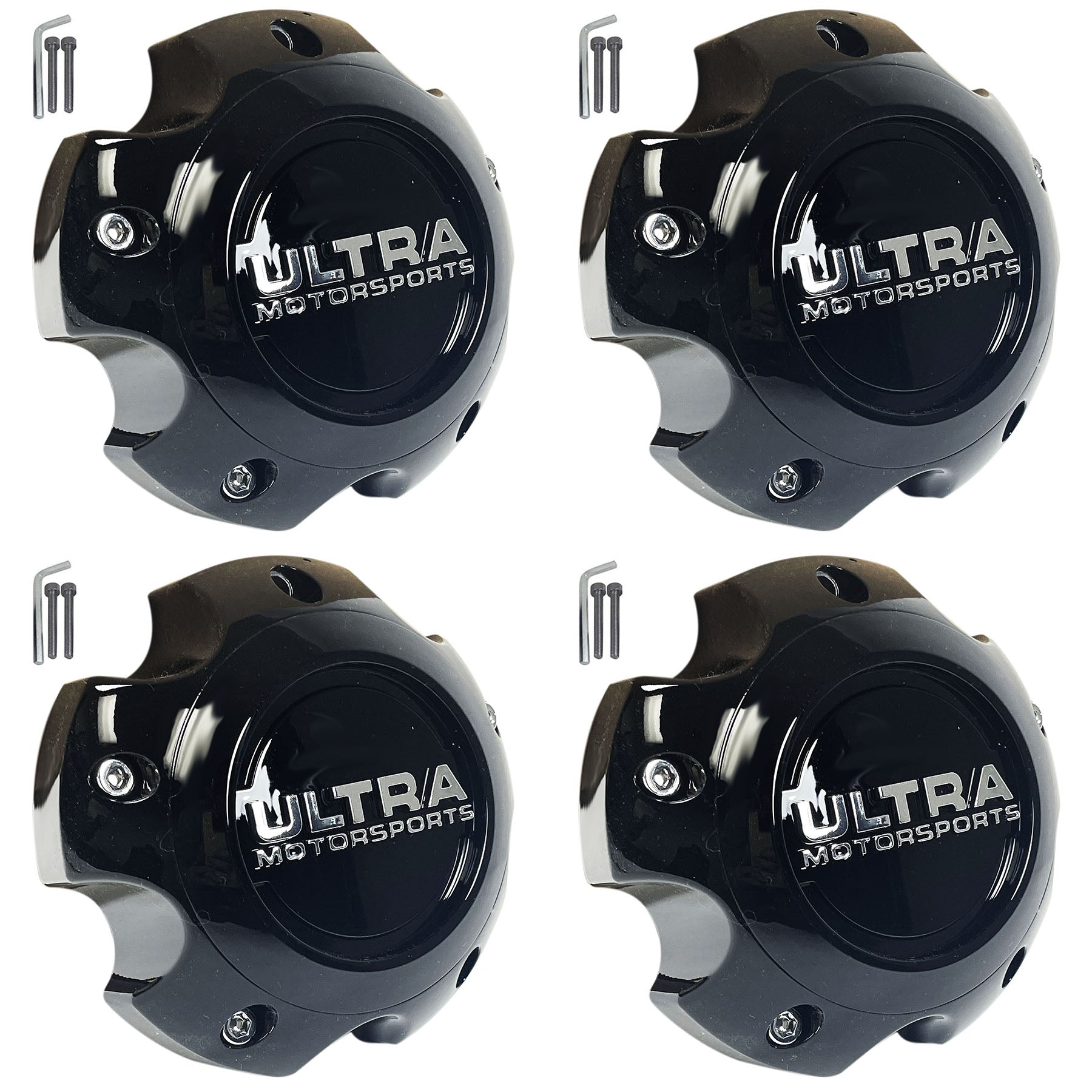 Ultra Motorsports Wheels Gloss Black Wheel Center Cap # 89-9756 (4 CAPS)