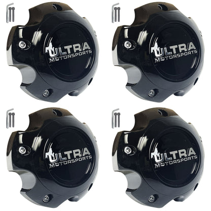 Ultra Motorsports Wheels Gloss Black Wheel Center Cap # 89-9756 (4 CAPS)