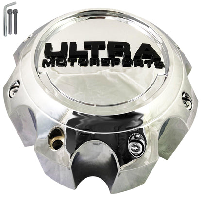 Ultra Wheels Chrome Wheel Center Cap # 89-9782-UP (1 CAP) NEW + BOLTS
