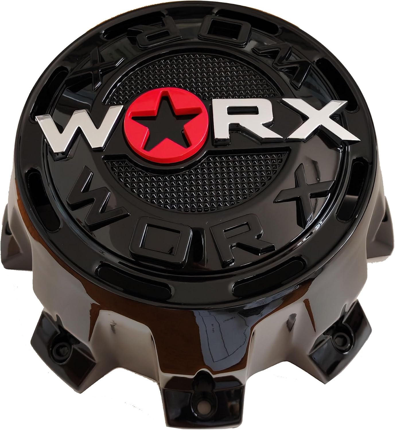 WORX 30171765F-2 gloss black center cap angled view