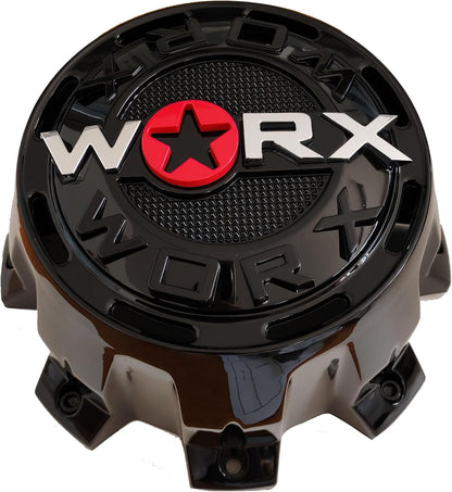 WORX 30171765F-2 gloss black center cap angled view