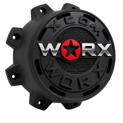 WORX 30171765F-2 matte black wheel center cap front view