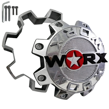 WORX WRX-8808LSB chrome wheel center cap front view