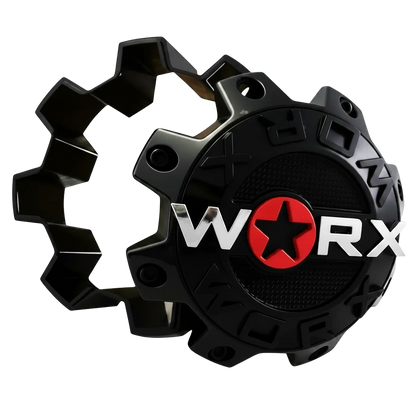 WORX WRX-8808LSB gloss black wheel center cap front view
