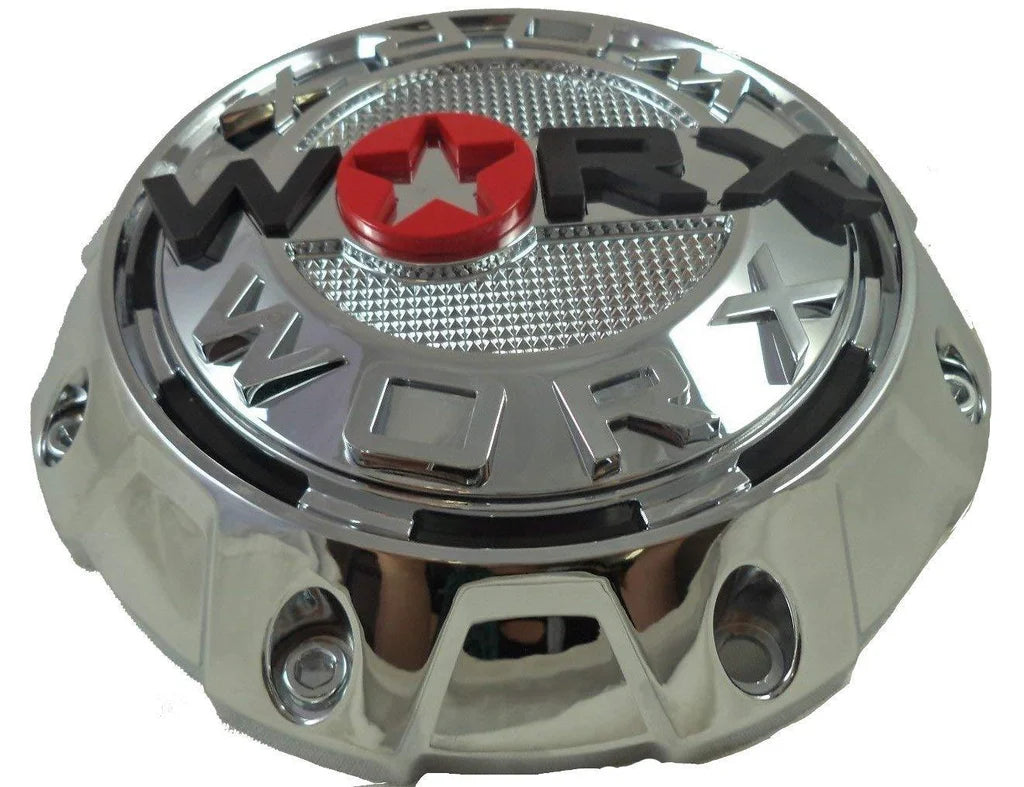 WORX WRX-8856 chrome center cap angled view
