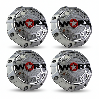 Set of four WORX A89-8856 chrome wheel center caps