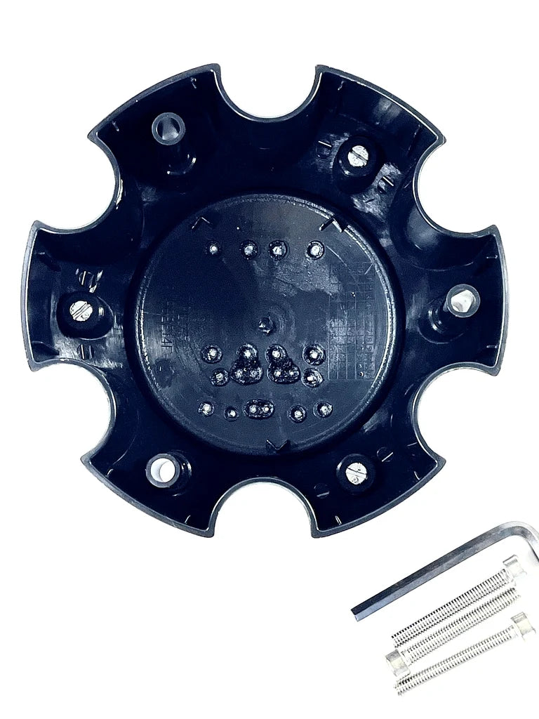 XD 1079L145 Flat Black Wheel Center Caps (Set of 4)