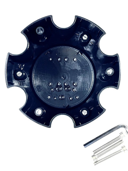 XD 1079L145 Flat Black Wheel Center Caps (Set of 4)