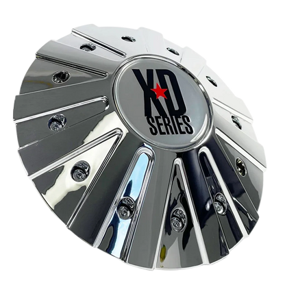 KMC XD 846L215 chrome wheel center cap front view