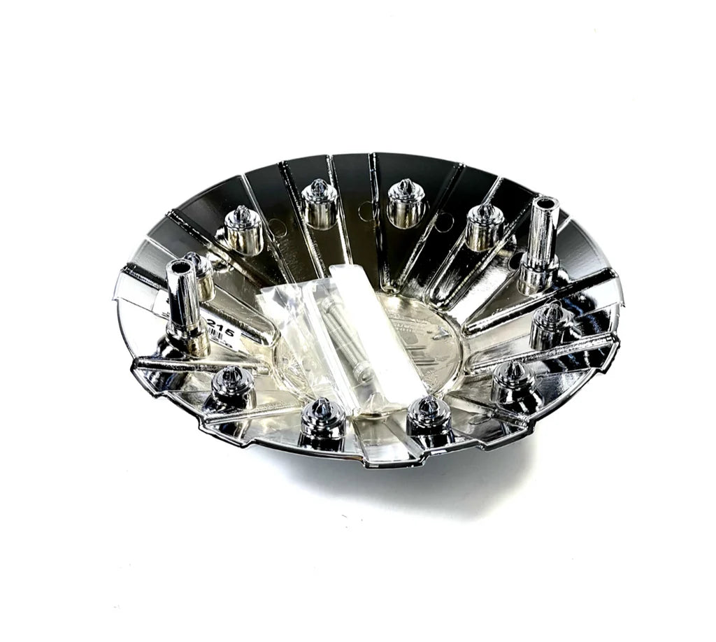 KMC XD 846L215 chrome custom center cap angled view