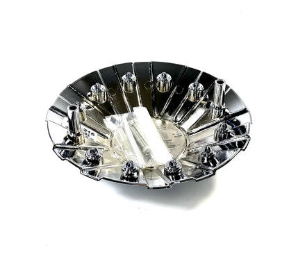 KMC XD 846L215 chrome custom center cap angled view