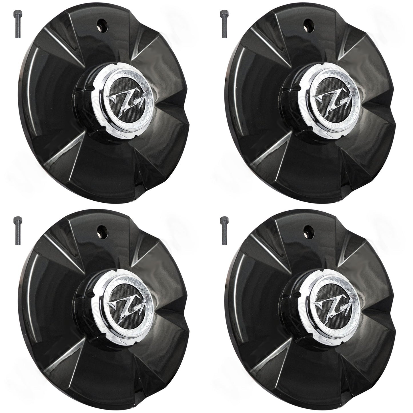Zinik Wheels Gloss Black Custom Wheel Center Caps # Z20 / SY-CAP (4 CAPS)